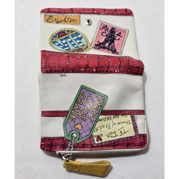 Brighton Fashionista Chic Fashion Art Paris Wallet Love Snap Closure Card Slots - Picture 7 of 13